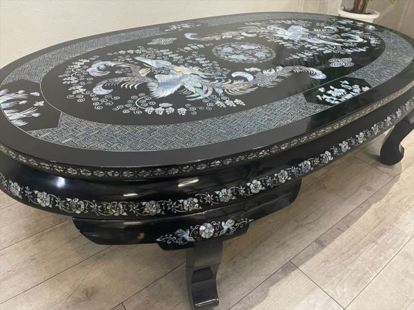 螺鈿細工 テーブル 机 座卓 豪華-
