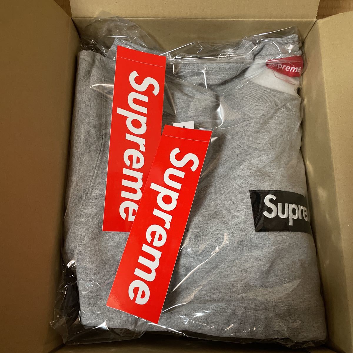 【新品未使用】 Lサイズ Supreme シュプリーム 22FW Box Logo Crewneck GREY ボックスロゴ クルーネック スウェット グレー Large _画像4