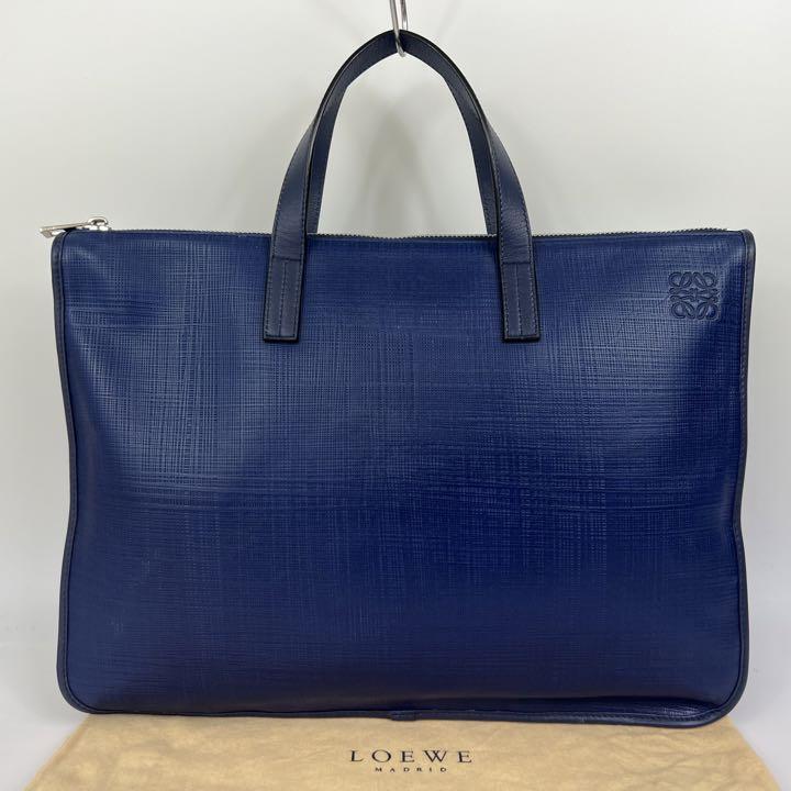 生まれのブランドで ロエベ 【美品】LOEWE ブリーフケース 青 ブルー