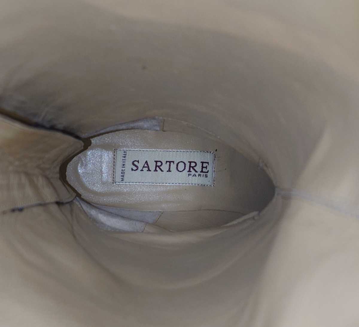 [.. надеть обувь только / не использовался ]ITALY производства SARTORE/ Sartre задний ремень жокей ботинки 36 23cm соответствующий черный длинный 