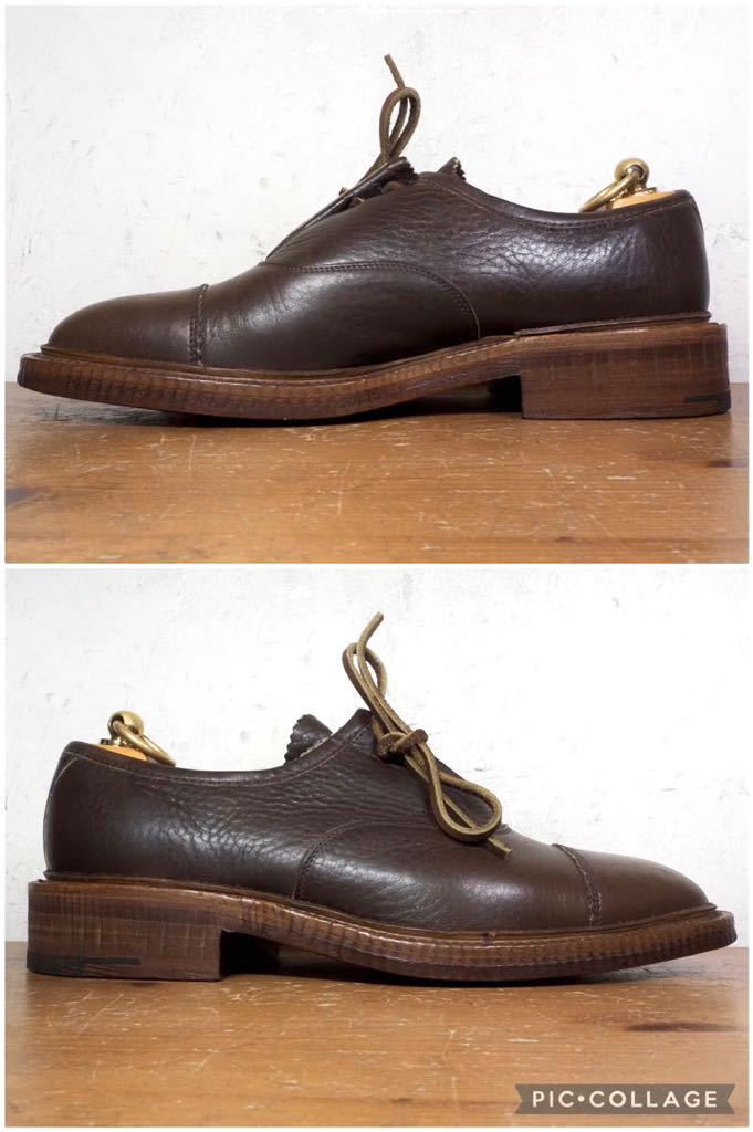 【1.2回使用程度/極美品】英国製 ミハラヤスヒロ x Loake ストレートチップ UK6E 24.5cm相応 カントリー 茶/tricker’s sanders_画像3