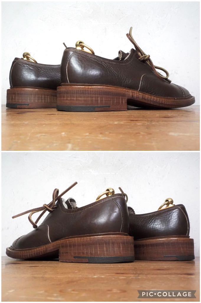 【1.2回使用程度/極美品】英国製 ミハラヤスヒロ x Loake ストレートチップ UK6E 24.5cm相応 カントリー 茶/tricker’s sanders_画像7