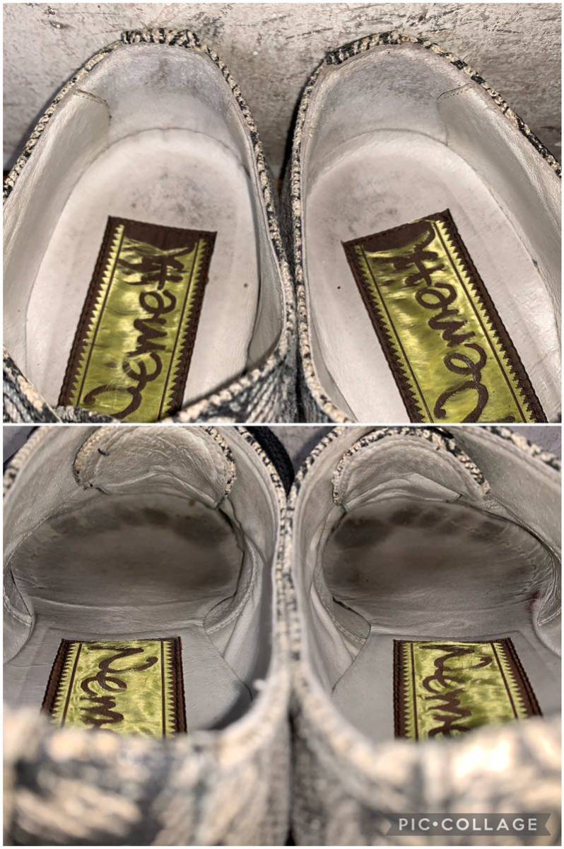 [ beautiful goods ]Christopher Nemeth/neme slope pattern duckbill shoes 25cm white black /johnmoore Garcon liking .