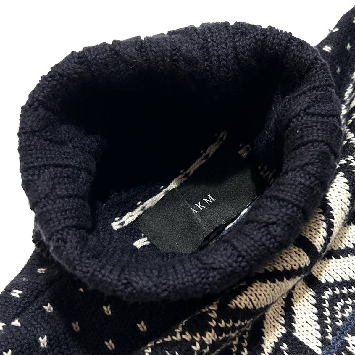 定価4 9万 AKM ZEGNA BARUFFA社 CASHWOOL SNOW CABLE TURTLE NECK KNIT