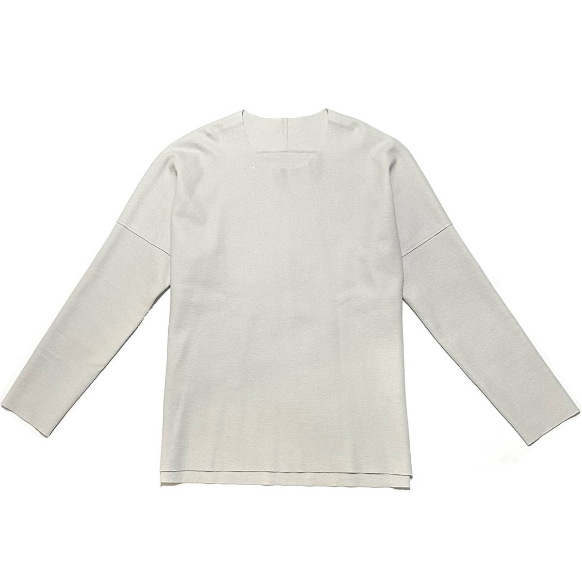 22AW обычная цена 2.5 десять тысяч ATTACHMENT MELTON JERSEY CREWNECK LOOSE FIT KNIT 3 "теплый" белый Attachment melt n джерси вязаный cut and sewn 