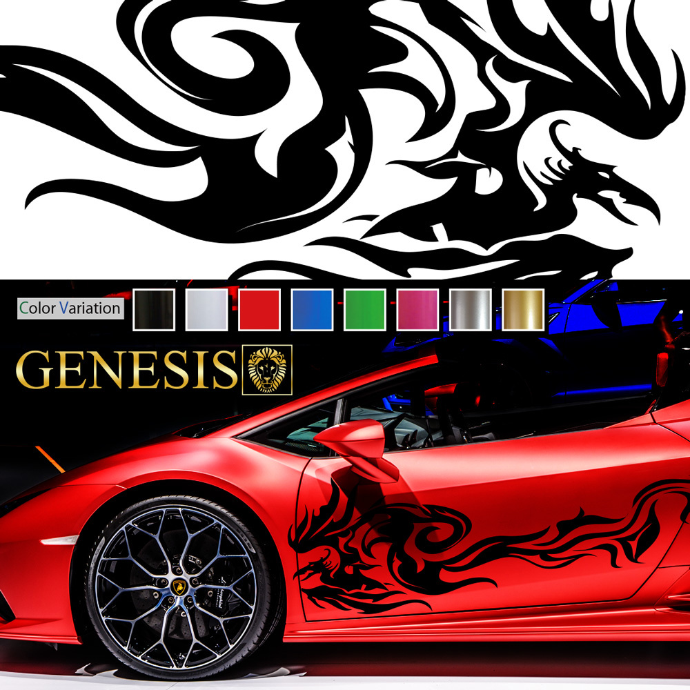 車 ステッカー かっこいい フェニックス サイド デカール 111 大きい バイナルグラフィック ワイルドスピード系 「全8色」 GENESIS