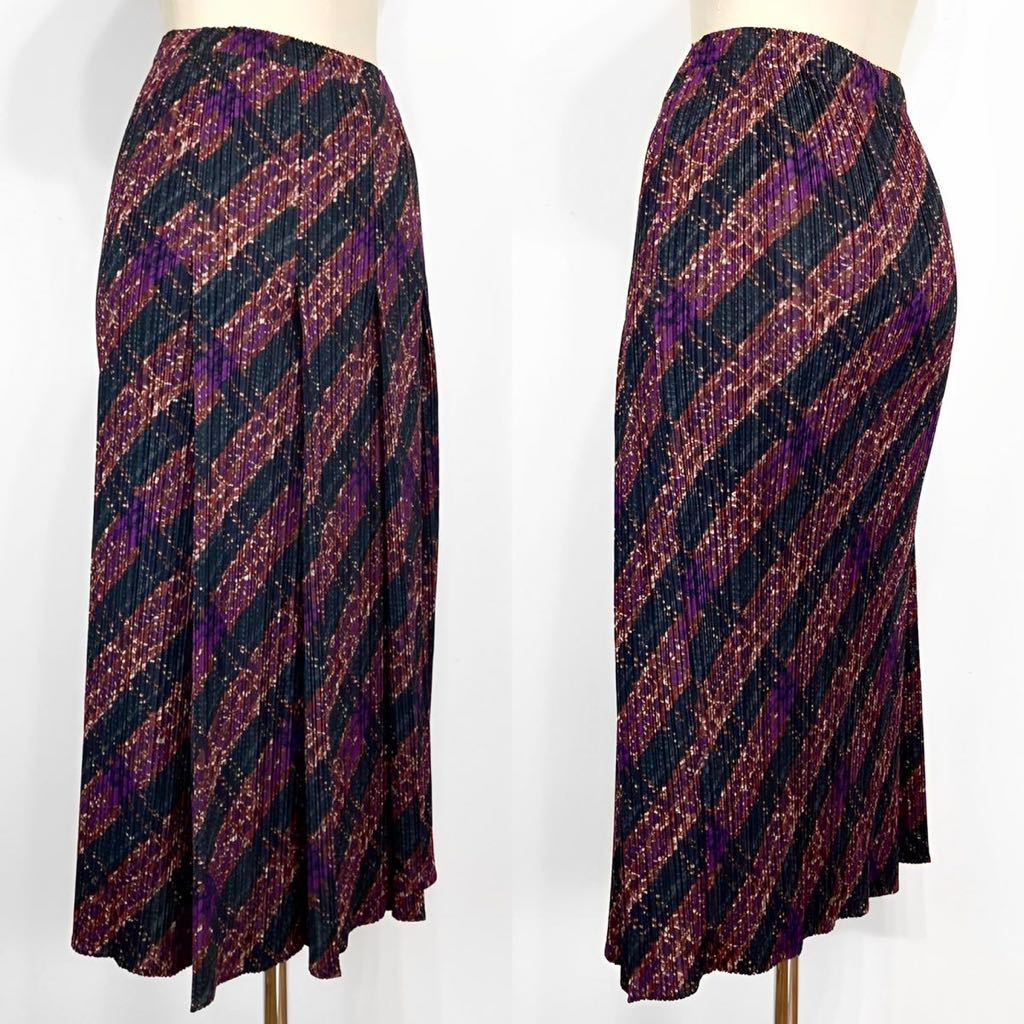 B品セール PLEATS PLEASE ロングスカート 総柄 変形スカート ドット