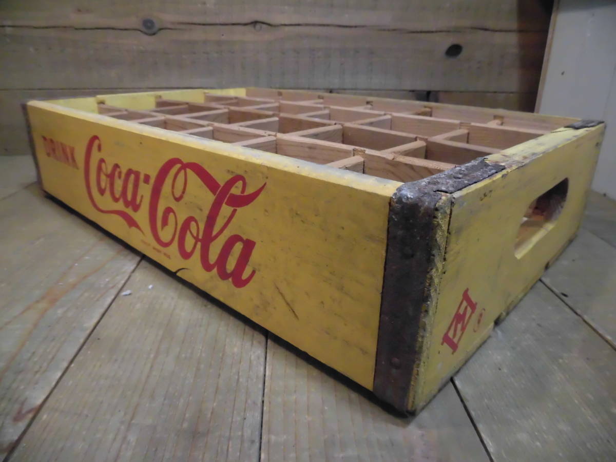  Coca * Cola |Coca-Cola дерево коробка из дерева бутылка кейс Showa Retro Vintage подлинная вещь гараж интерьер G13126