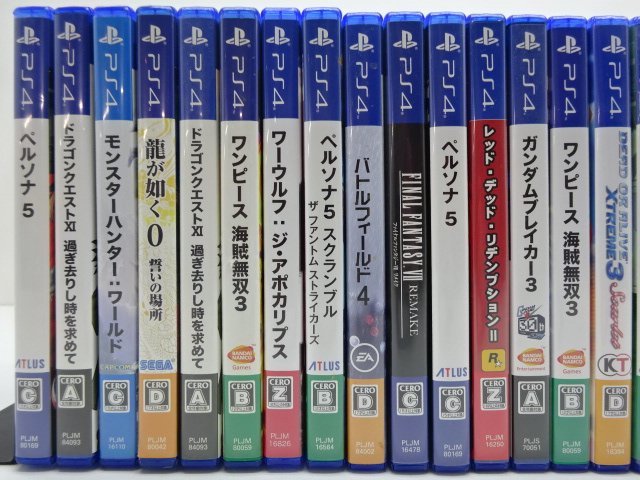 21SA PS4 PlayStation4 ゲームソフト ディスク 47本 セット まとめ売り PS5ソフト1本おまけ付き ペルソナ5 他 ジャンク 中古 動作未確認