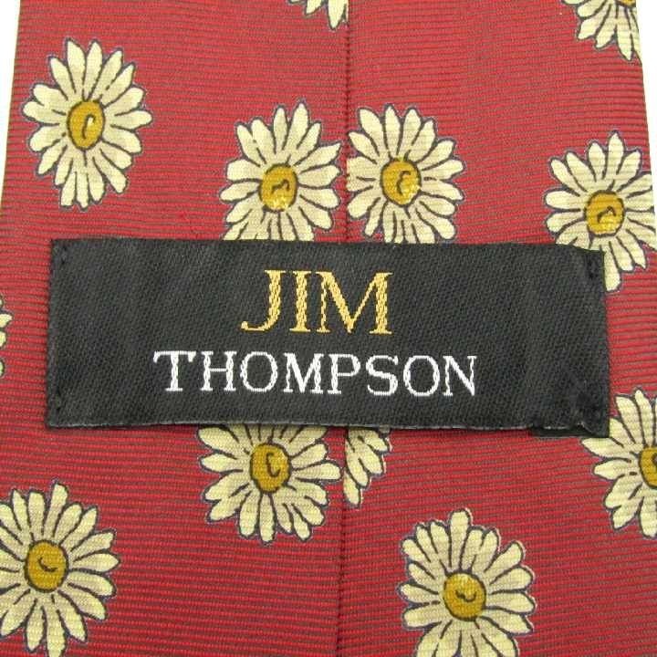 ジムトンプソン 花柄 高級 シルク 日本製 ブランド ネクタイ メンズ レッド 良品 JIM THOMPSON_画像4