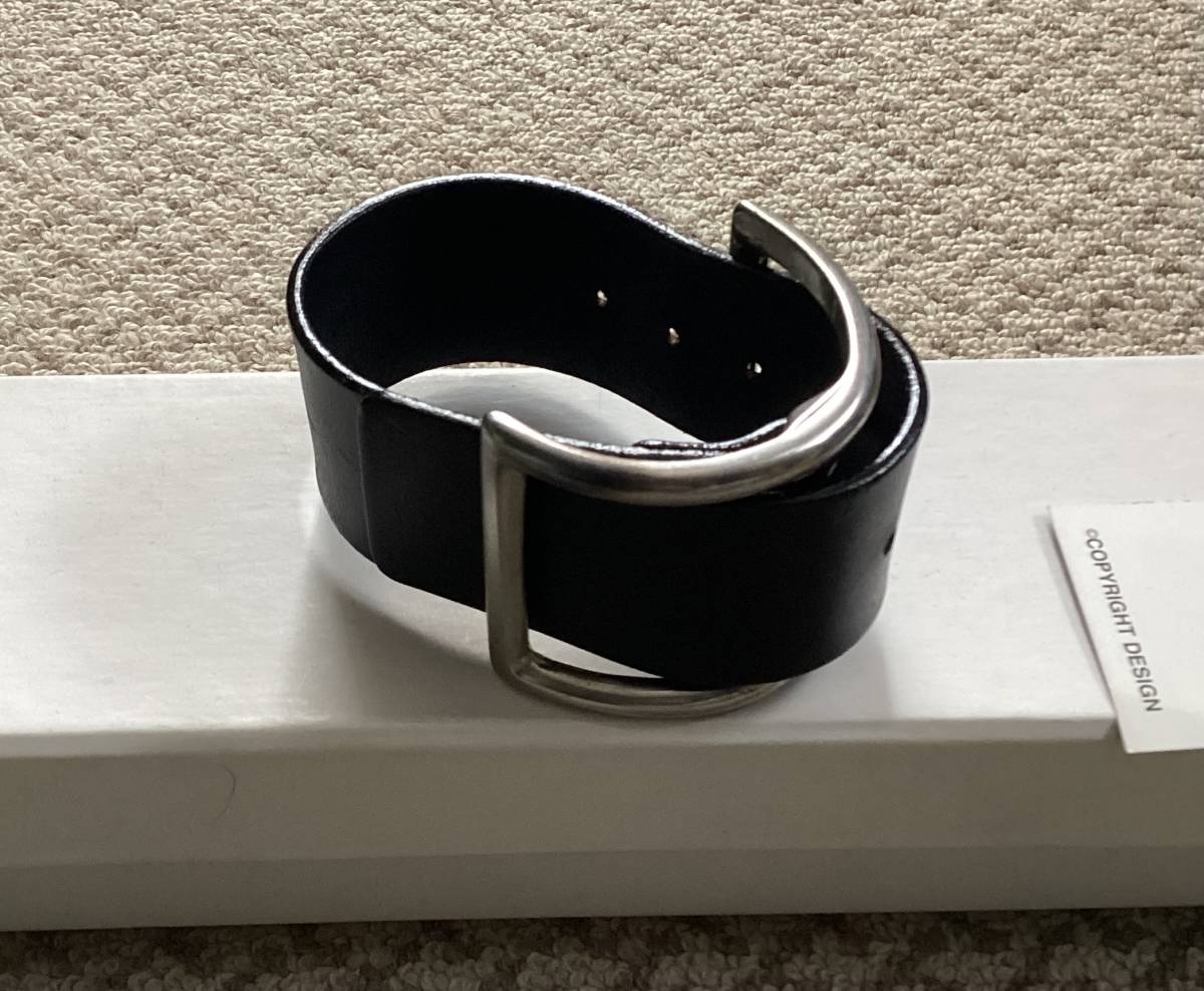 超希少　ビンテージ　アンドゥムルメステール　レザー　ブレス　ANN DEMEULEMEESTER leather bracelet leather  silver side buckle design