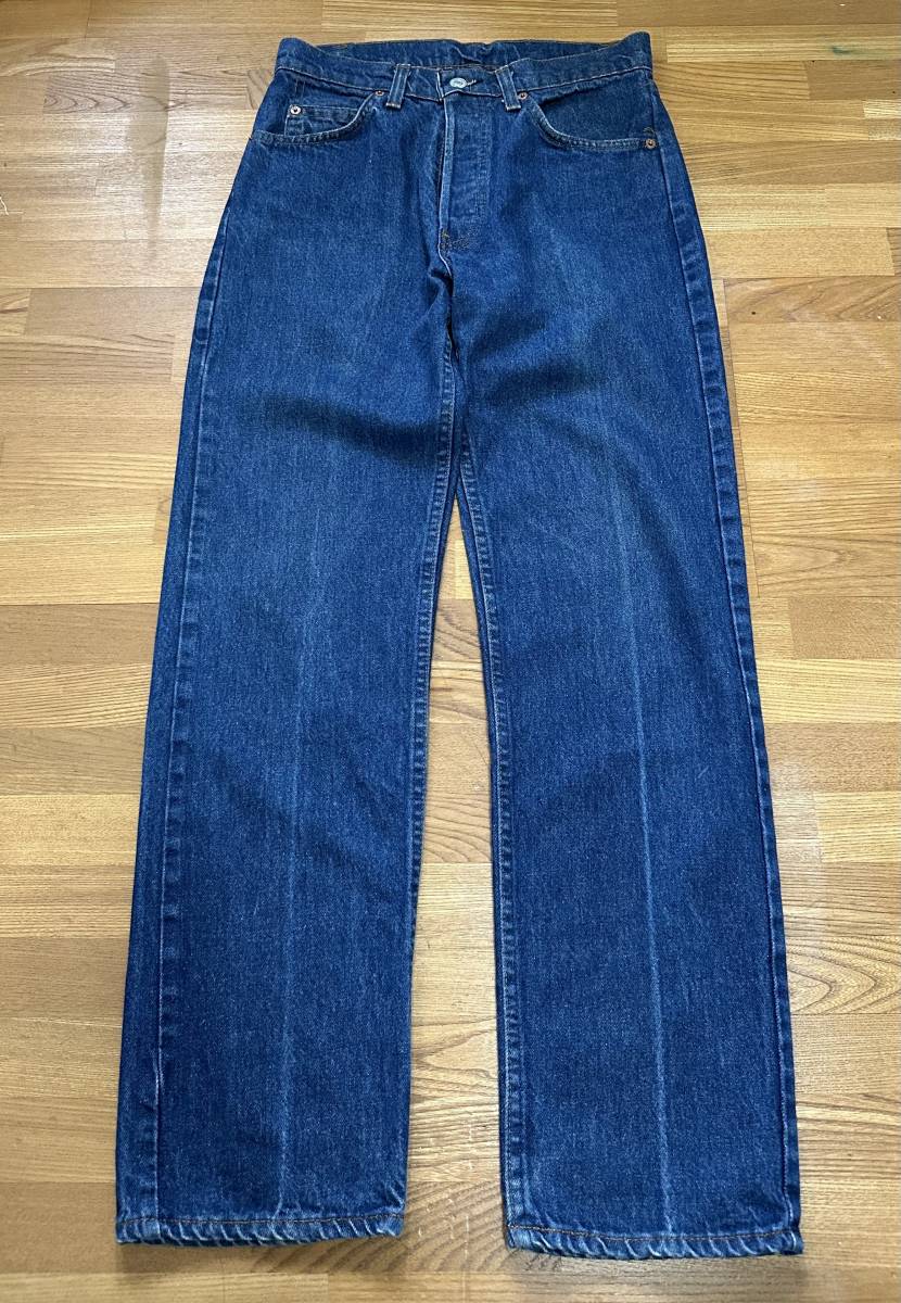 濃紺 80's VINTAGE USA製 Levi's 赤耳同時期 502 クロカン デニムパンツ ヴィンテージ オリジナル 81年製 古着 W30 L30