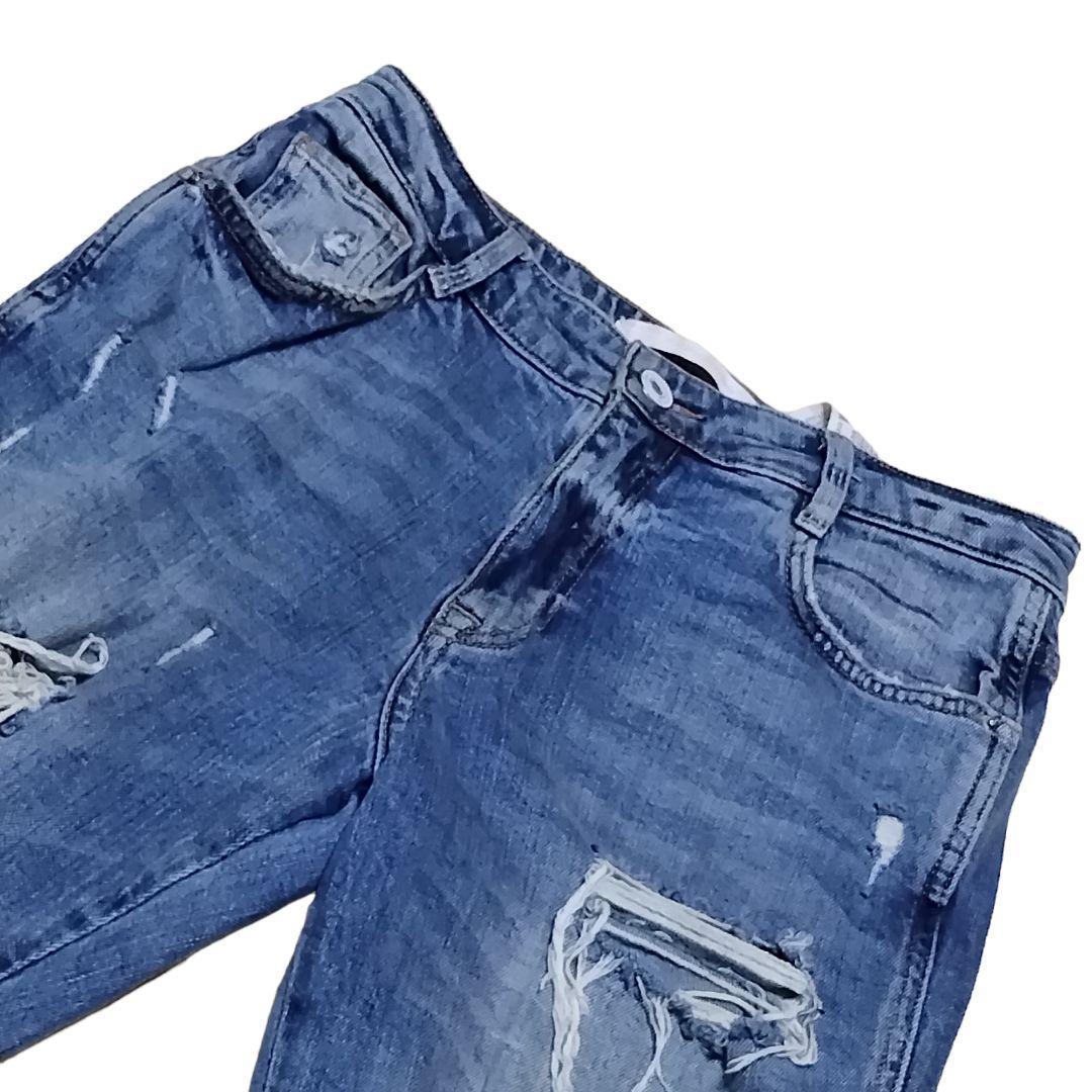 ZARA ザラ USA00 ウエスト63cm Sサイズ クラッシュ加工 ダメージ ZARA ザラ USA00 ウエスト63cm Sサイズ クラッシュ加工 ダメージ