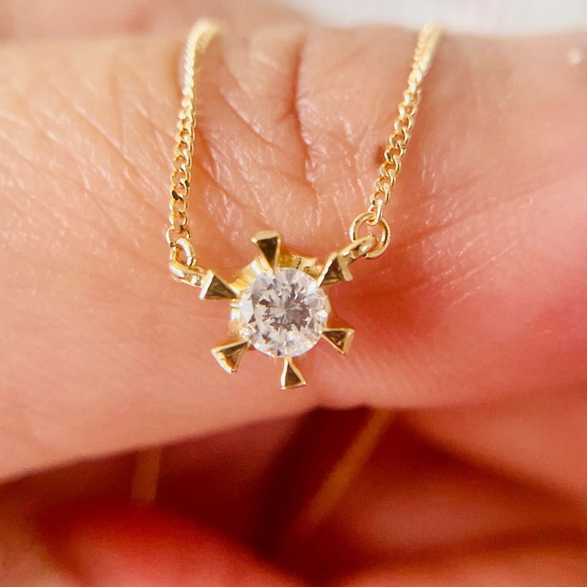 新品 k18 0.2ct ダイヤネックレス-