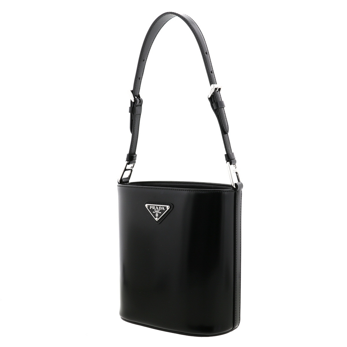 【水曜定休日・木曜発送】【美品】【RI】PRADA プラダ バッグ ハンドバッグ 1BE059 ブラック ブラッシュドレザー ミニ ハンドバッグ_画像2