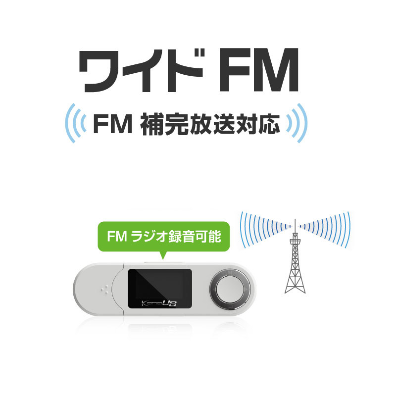 MP3プレーヤー KANA 内蔵16GB FMラジオ/ボイスレコーダー搭載 ブラック グリーンハウス　GH-KANAUBS16-BK/1653_画像5