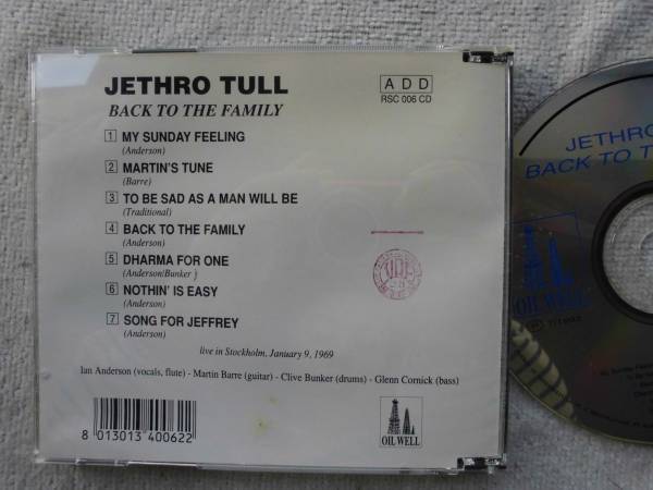 ジェスロ・タル JETHRO TULL●輸入盤CD●BACK　FAMILY●イアン・アンダーソン 英国ロック プログレッシブ・ロック●美品！！_画像3