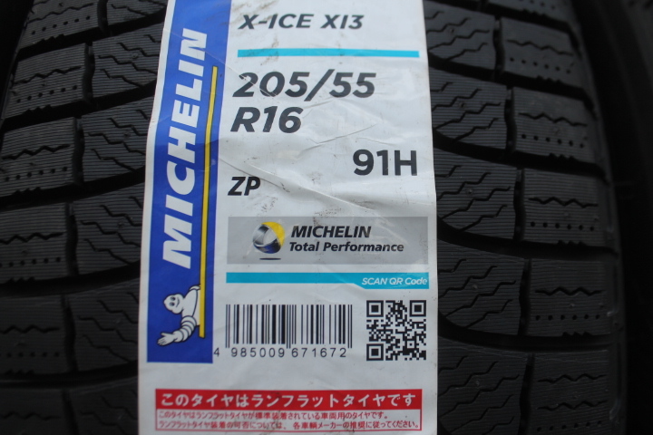  free shipping regular imported goods immediate payment stock equipped Michelin X-ICE XI3 205/55R16 91H ZP Run-flat 2021 year made 4ps.@BMW 1 series MINI Clubman F54