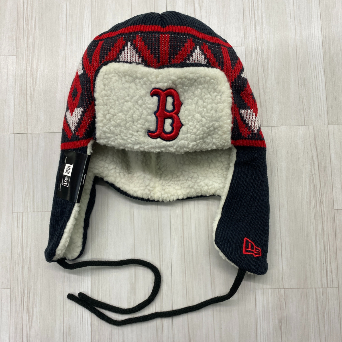 USA限定 NEWERA ニューエラ MLB 公式 BOS Redsox ボストン レッドソックス 空軍 トラッパーハット 極暖ボアニット ニット帽 メジャーリーグ