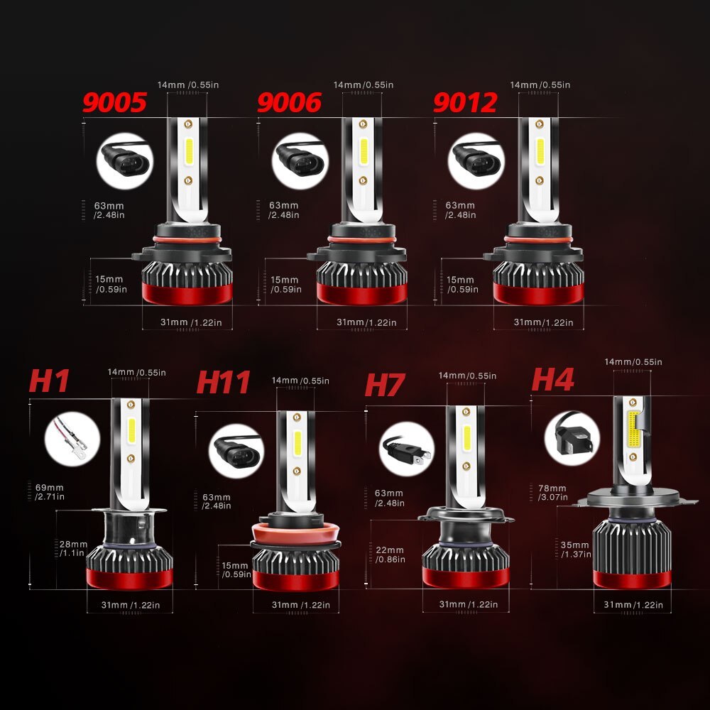 フォグランプバルブ LED H1 ミュー UER系 イスズ H10.6～H12.4 20000lm SPEVERT_画像6