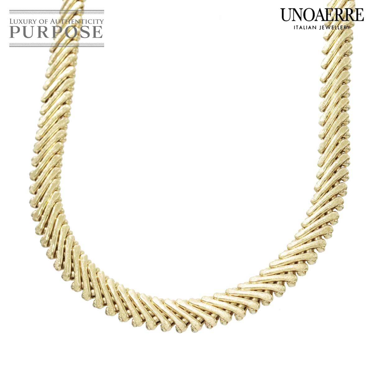 予約】 美品 UNOAERRE ウノアエレ 750 チェーン ネックレス イエロー