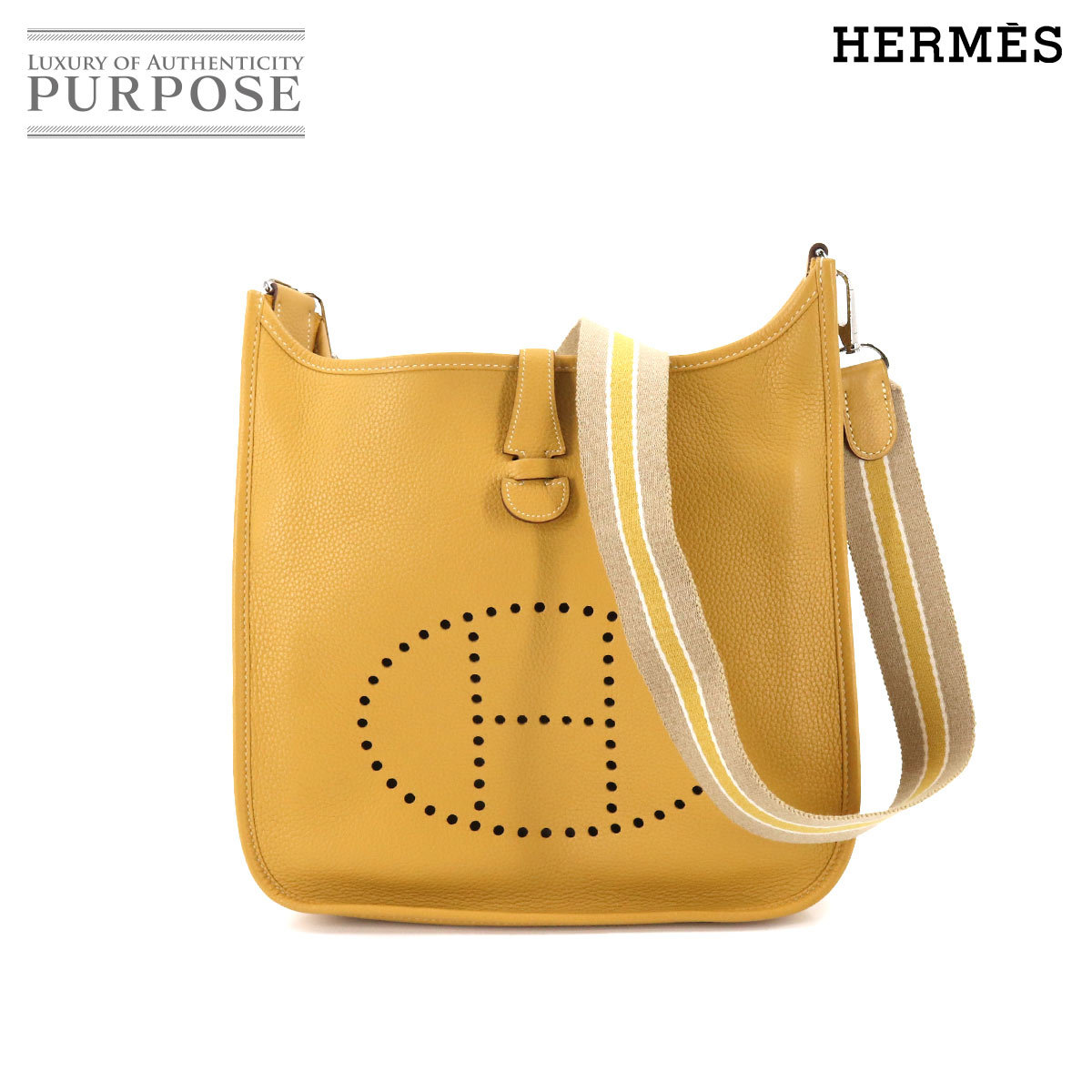 『3年保証』 カリー トリヨンクレマンス バッグ ショルダー アマゾン PM エブリン2 HERMES エルメス □L刻印 90173900 金具 シルバー エブリン