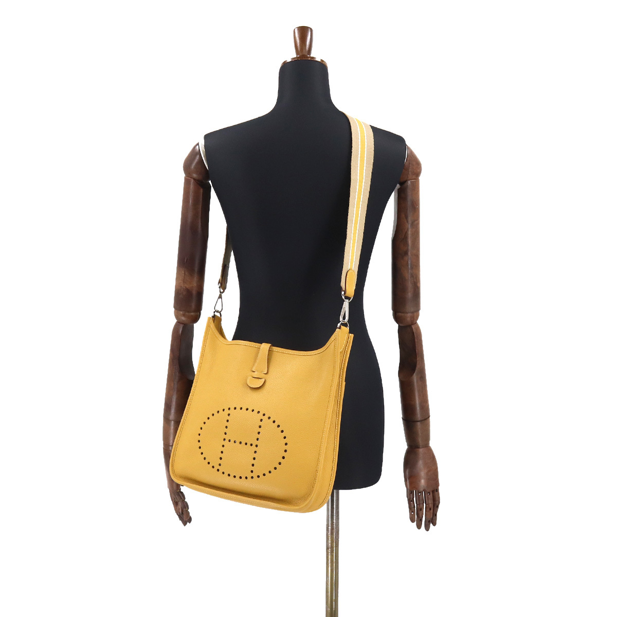 エルメス HERMES エブリン2 PM アマゾン ショルダー バッグ トリヨンクレマンス カリー □L刻印 シルバー 金具 90173900_画像8