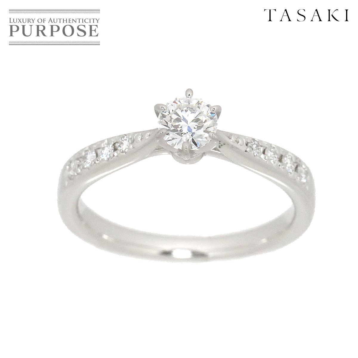 タサキ TASAKI ピアチェーレ ダイヤ 0.30ct/0.08ct G/VS2/3EX 9号
