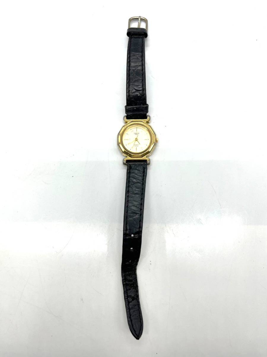 【電池切れ】Lexi レキシー　クォーツ腕時計　L-56　ゴールド文字盤