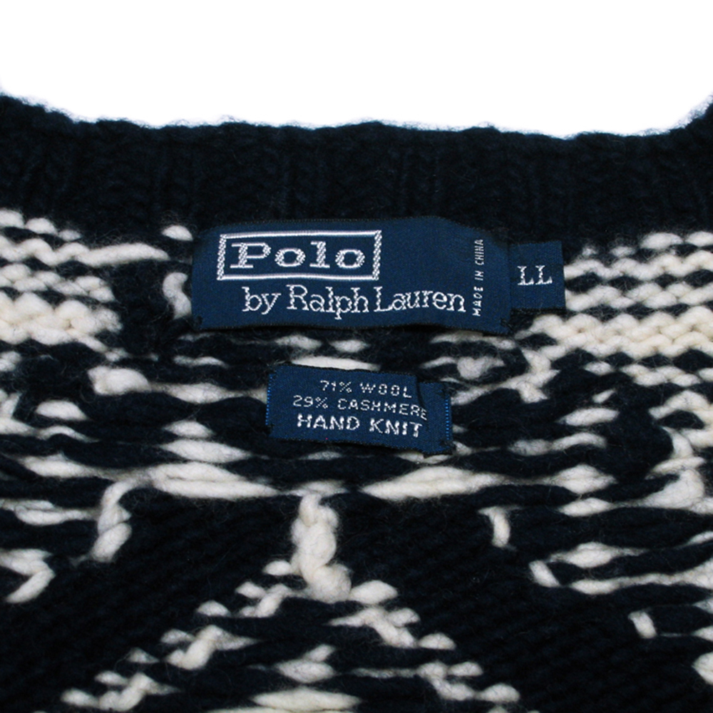 Polo by Ralph Lauren 雪柄カシミア混ハンドニットセーター ポロバイラルフローレンメンズRRL_画像3