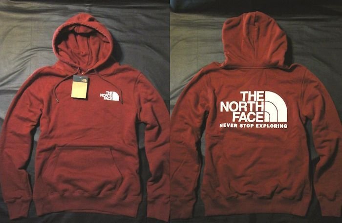 本物正規◆ノースフェイス◆スウェットパーカー THROWBACK NSE■S■BRICK HOUSE RED■新品/アメリカ限定/BDQ/裏地起毛_画像1
