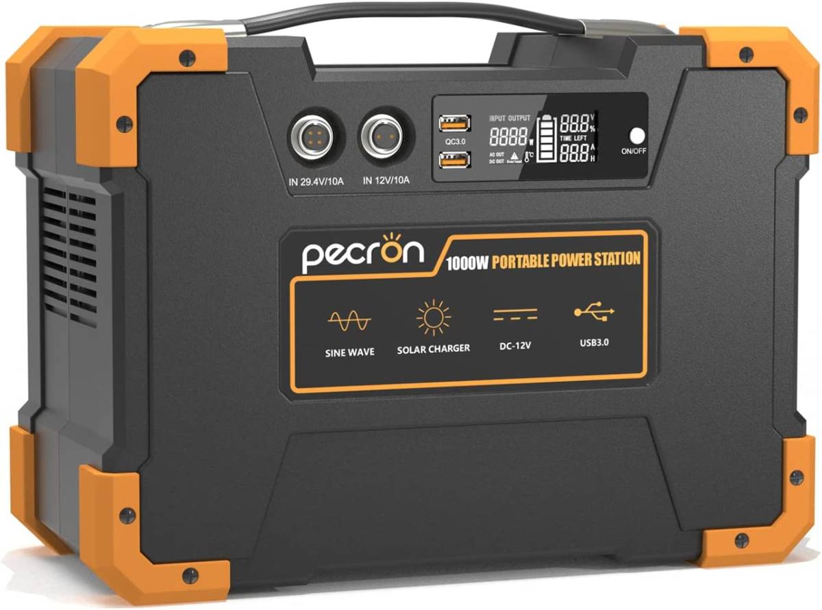 1円からスタート　pecron ポータブル電源 E1000 大容量バッテリー1000W 1028Wh 家庭用 アウトドア用 バックアップ電源