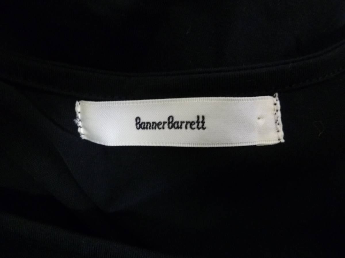 Banner Barrett/バナーバレット◆黒レース袖裾フリルぺプラムカットソー38/ブラック半袖◆1117_画像7