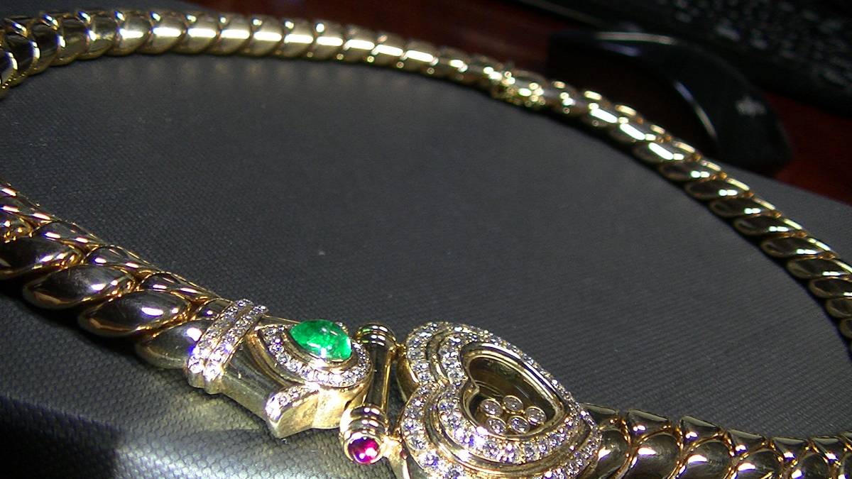  Celeb exclusive use rare Chopard happy diamond series high-end model choker 18k151g