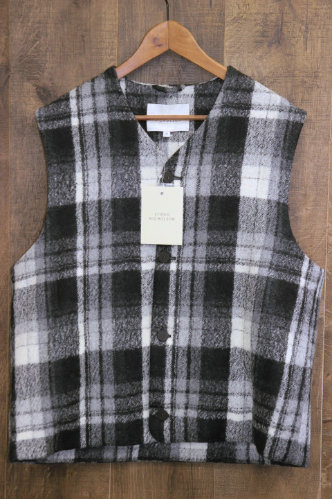 STUDIO NICHOLSON BOILED WOOL 中綿 ウールベスト-