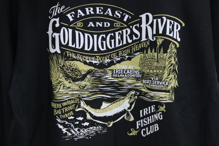 IRIE FISHING CLUB × NATURALLY PAINT (アイリーフィッシングクラブ ナチュラリーペイント) GOLD DIGGER’S RIVER スウェットパーカ_画像4