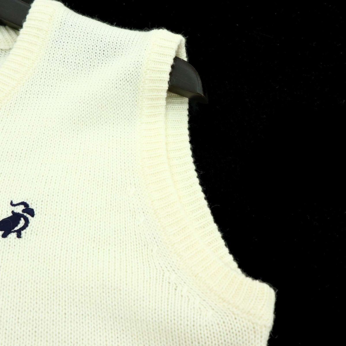 美品 Paradiso パラディーゾ 秋冬 ウール混 ロゴ刺繍 ニット ベスト Sz
