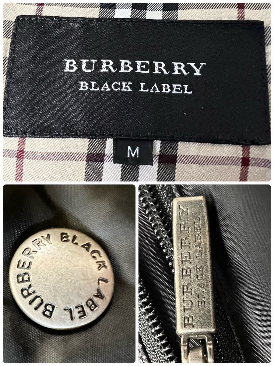 美品 バーバリーブラックレーベル ダウンジャケット ホースマーク刺繍 リアルファー 着脱可 ノバチェック BURBERRY BLACK LABEL コート 黒