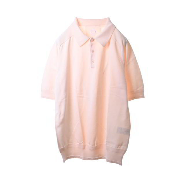 美品 SIDE SLOPE ペルヴィアン ピマコットン ポロシャツ 3 ライトピンク サイドスロープ KL4CHPSK81