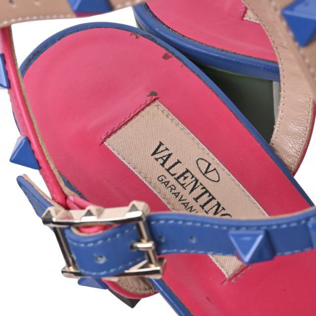 VALENTINO マルチカラー ロックスタッズ レザー サンダル 38 マルチ ヴァレンティノ KL4CHPHC85_画像9