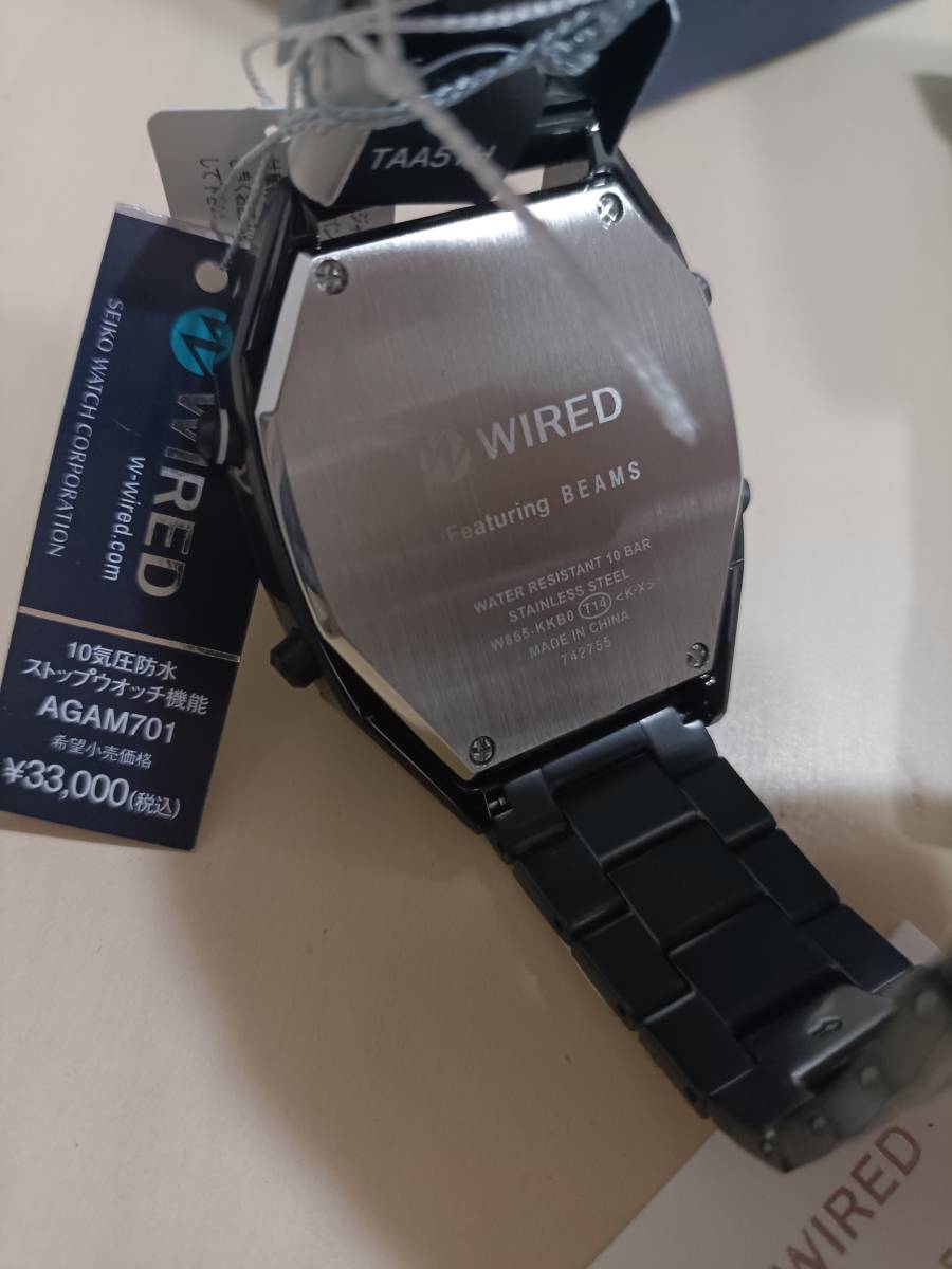 新品 未使用 定価3.3万 SEIKO セイコー WIRED ワイアード ビームス コラボ 限定品1600本 メンズ 腕時計 AGAM701 動作確認済