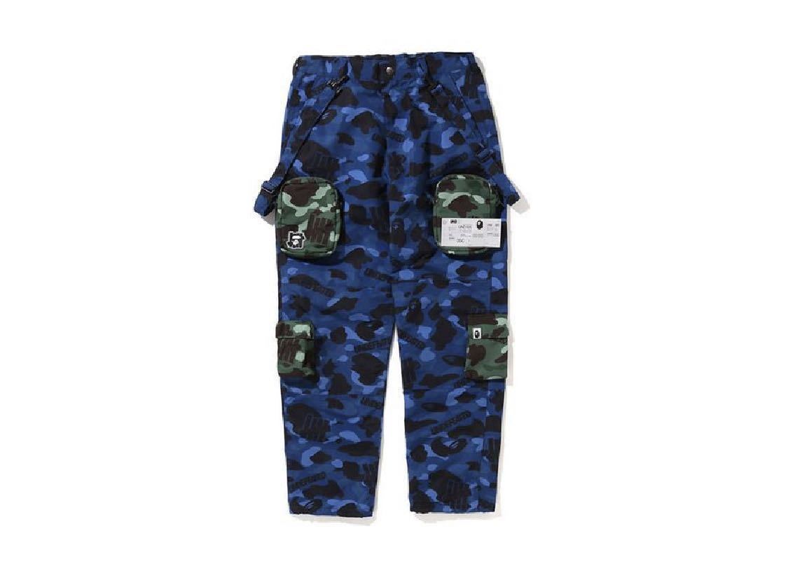 新品 L BAPE UNDFTD COLOR CAMO MULTI POUCH POCKET PANTS BLUE NAVY エイプ ベイプ アンディ マルチポーチポケット パンツ ブルー ネイビ_画像1