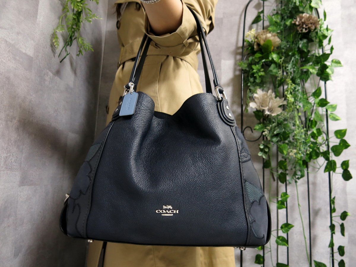 COACHコーチ ショルダーバッグ イーディ ブラウン茶 本革 スエード 美