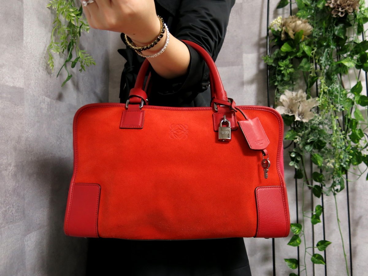 ヤフオク! - ○美品○LOEWE ロエベ○アマソナ○アナグラム○スエード...