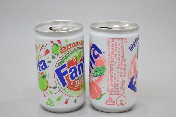 希少 ファンタ さっぱりリンゴ クリアピーチ 2000年限定 1999年限定 160ml 缶 Fanta コカ・コーラ 当時物 コレクション TZ-227H