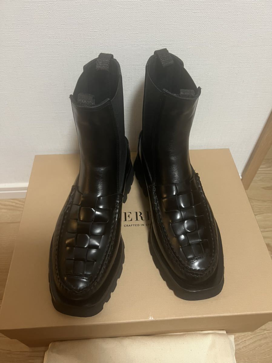  new goods HEREU. dragon ALDAu-bn Chelsea leather boots 36 23cm short boots 