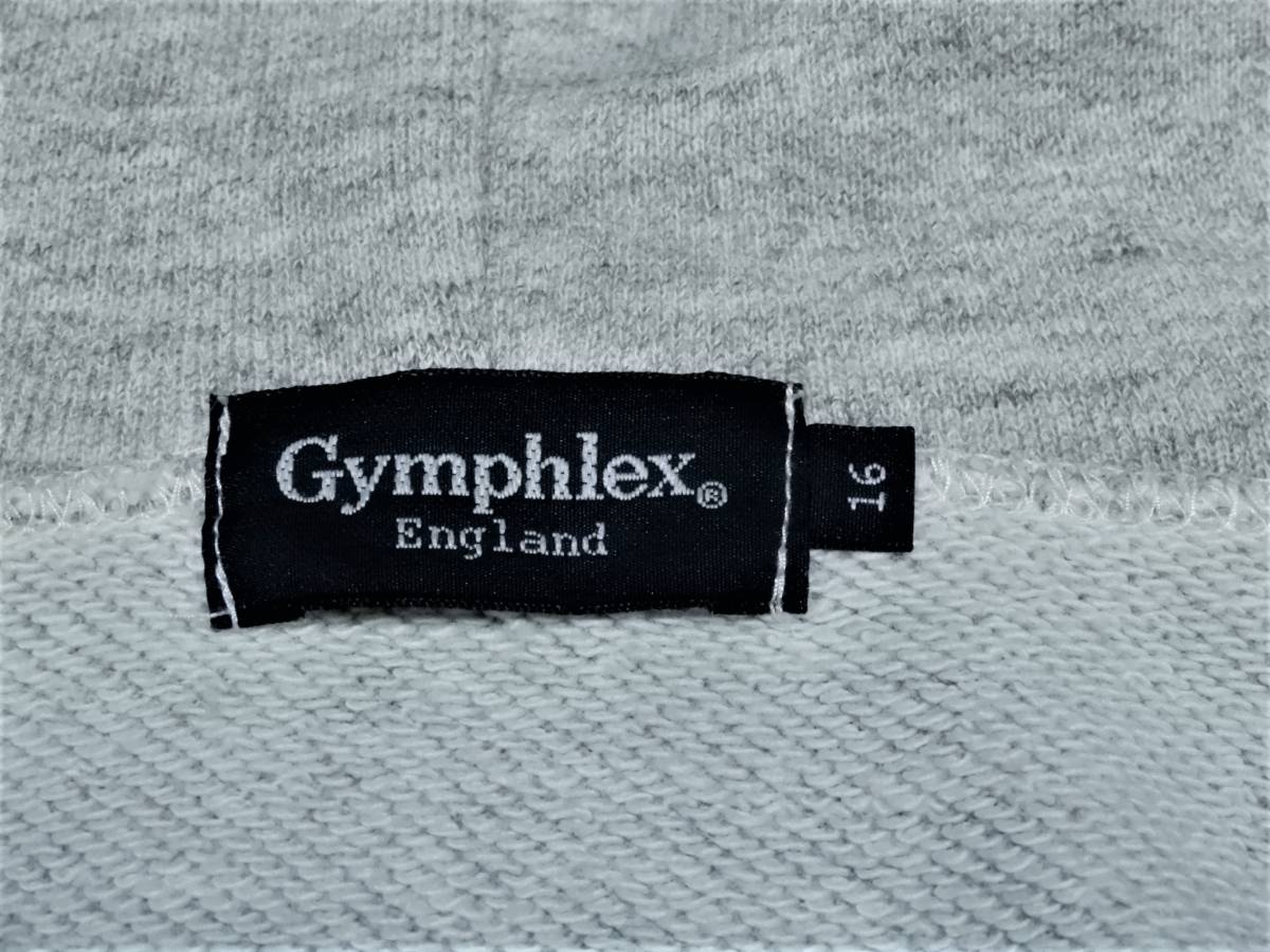 「送料無料」ジムフレックス　Gymphlex♪袖にアイコン付きグレー：チュニックOKスエット地パーカーワンピ＊サイズ１６・日本製_画像8