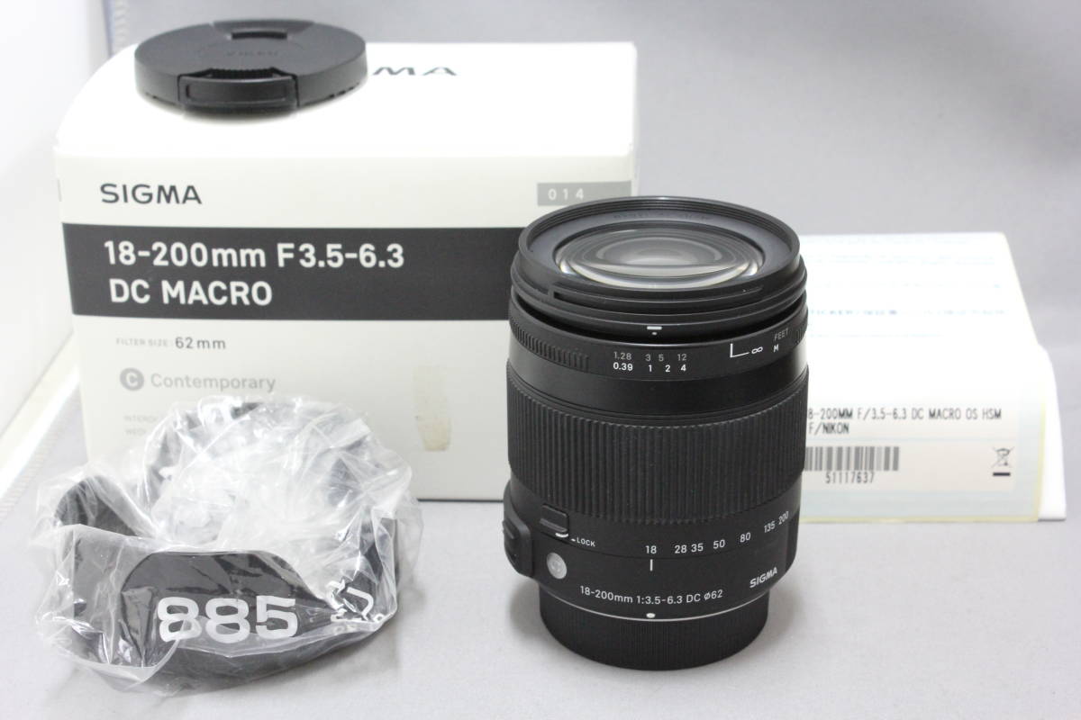 ■アキバカメラ■　シグマ（SIGMA）　18-200mm F3.5-6.3 DC MACRO OS HSM Contemporary 014 ニコン用　難あり品です