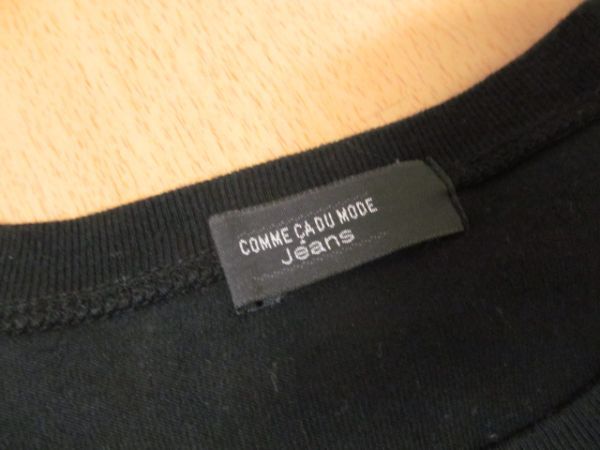 (51563)COMME CA DU MODE Jeans　コムサデモード　コットン100%　長袖　Tシャツ　カットソー　ブラック　USED_特に目立った汚れはありません。