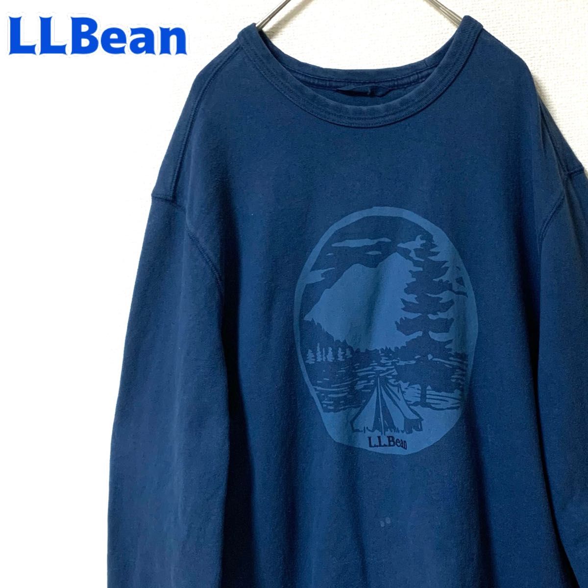 LLBean エルエルビーン スウェットトレーナー ゆるだぼ ビッグロゴプリント L ヴィンテージ ネイビー
